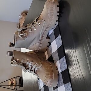 Zara Khaki Combat Boots Women's 8.5